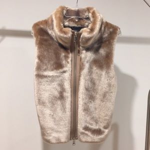 A|X Tan Faux Fur Vest